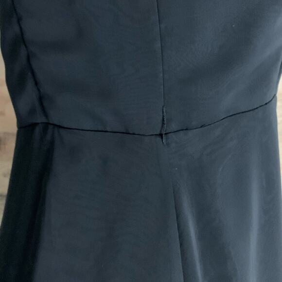 WTOO by Watters & Watters Solid Black Layered Chiffon Sleeveless Dress Size 10 - Picture 5 of 10